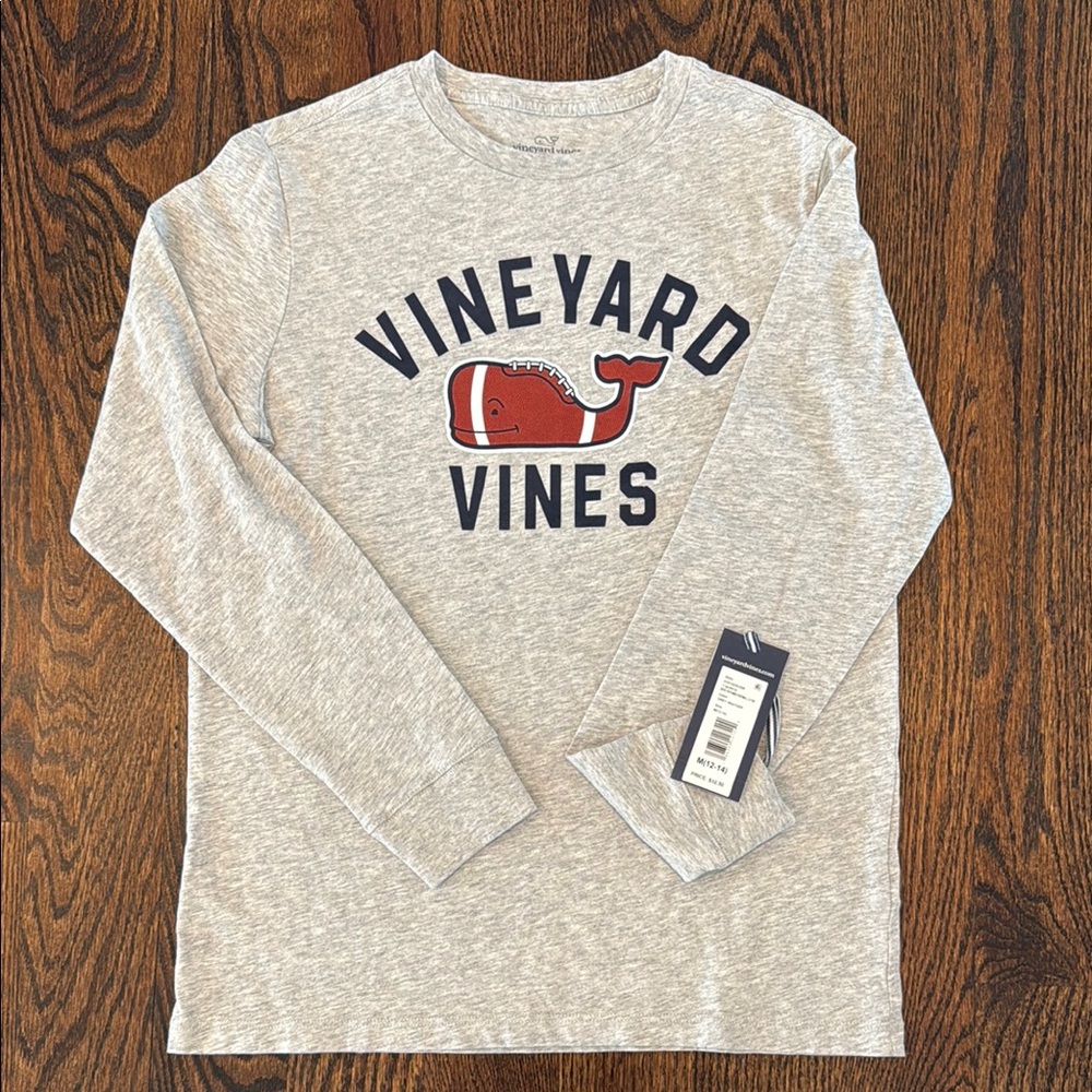 Vineyard Vines Heather Gray Whale Logo Long Sleeve